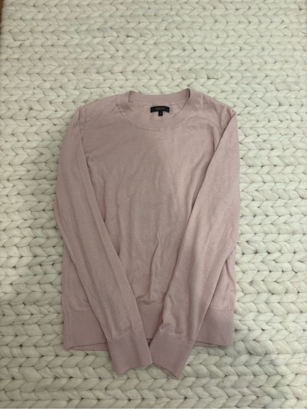 Quince Light pink long sleeve sweater Size S